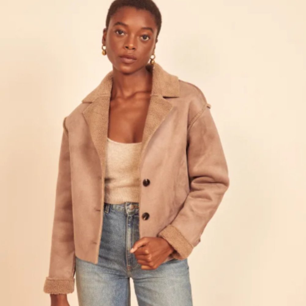 BNWT Reformation Stoke Jacket Dark Brown - Small